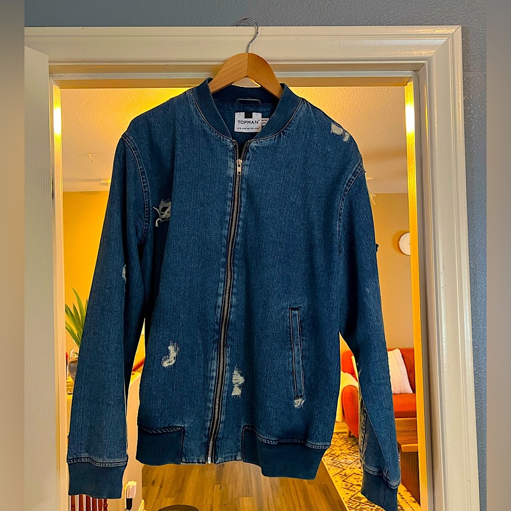 Top man Denim zip up jacket. Never worn! XL Men’s.